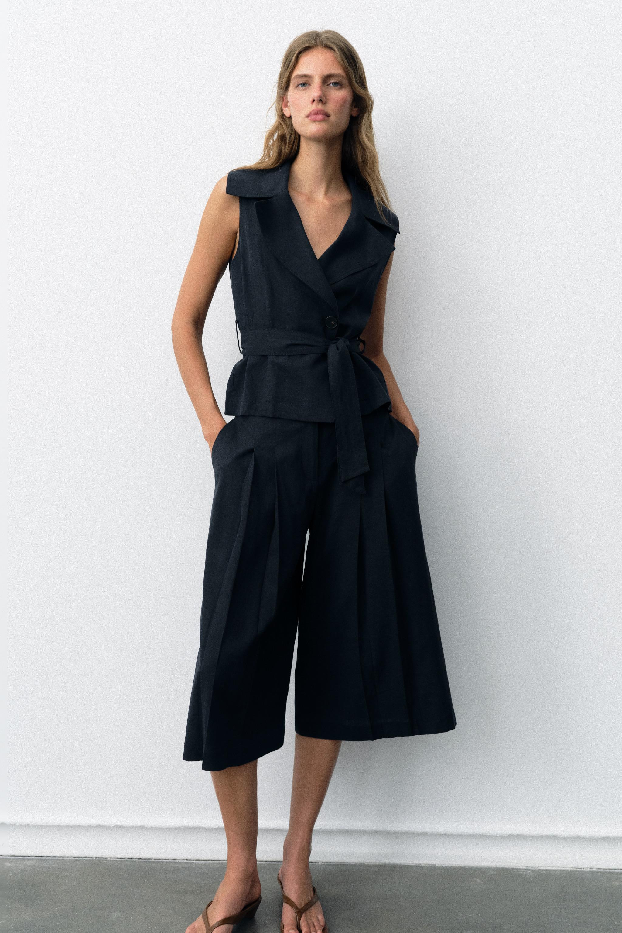LONG LINEN BLEND BERMUDA SHORTS | Zara UK