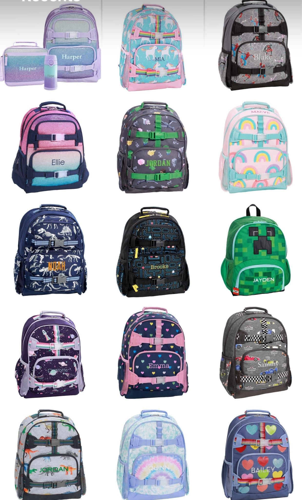 Mackenzie Backpack Pottery Barn Kids Bookbags Mackenzie Grey