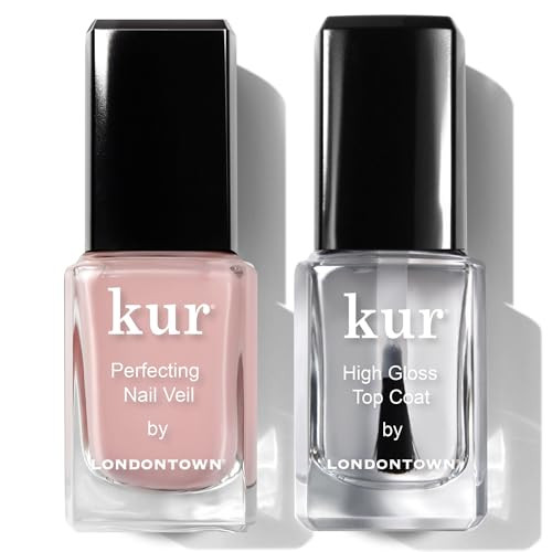 LONDONTOWN Tint & Shine Set - Perfecting Nail Veil #4, Dusty Rose Pink, with High Gloss Top Coat Nail Polish Manicure Set, 0.40fl oz | Amazon (US)