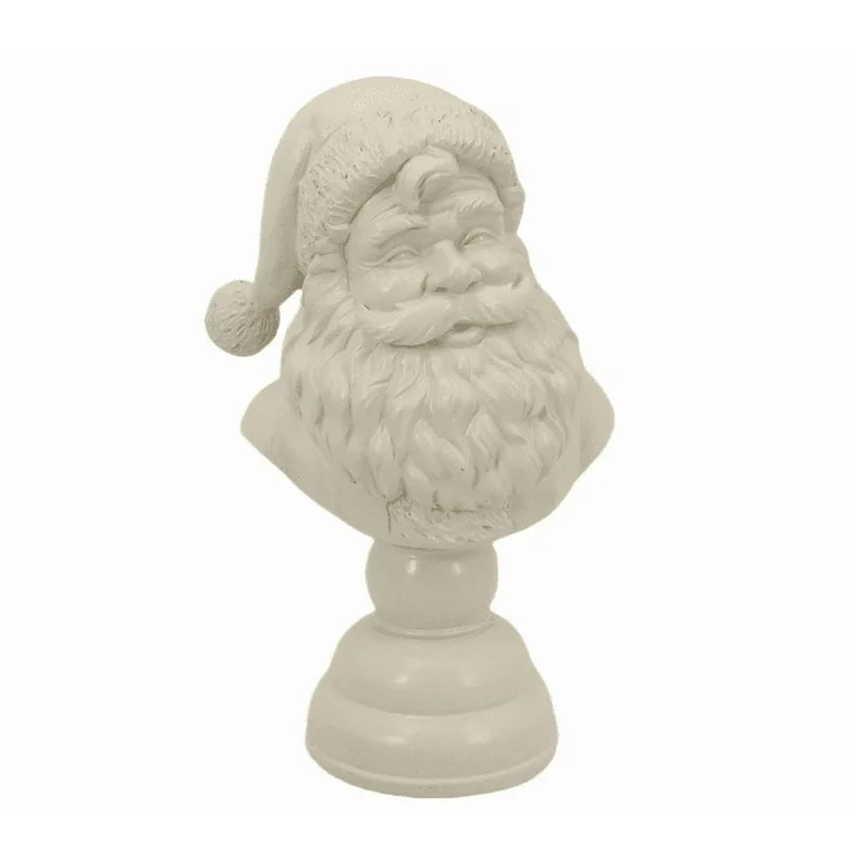 10-Inch Santa Bust Christmas Tabletop Decor, White Resin Classic Santa Figurine, Elegant Mantel S... | Walmart (US)