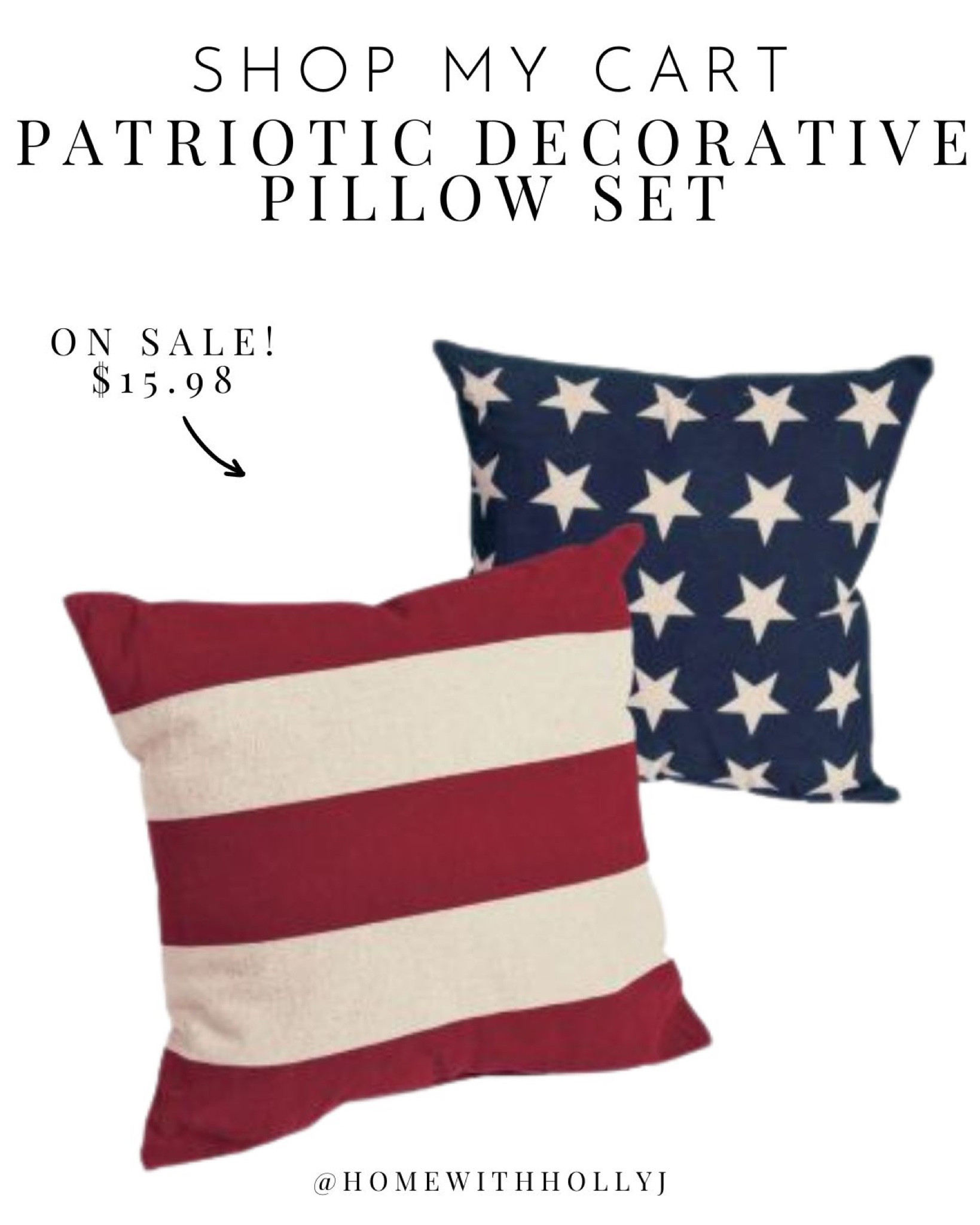 Patriotic pillow set -On sale for under $20 for the pair!

#LTKSeasonal #LTKfamily #LTKhome