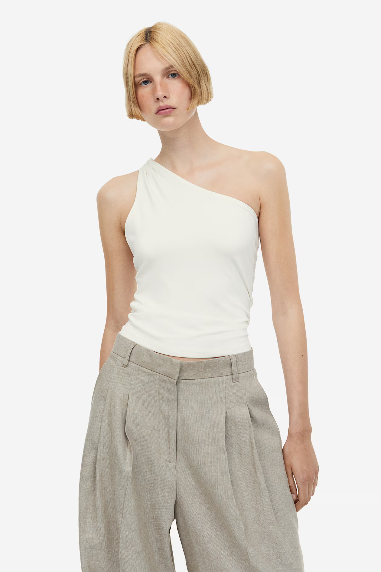 One-Shoulder-Top - Weiß - Ladies | H&M AT | H&M (DE, AT, CH, NL, FI)
