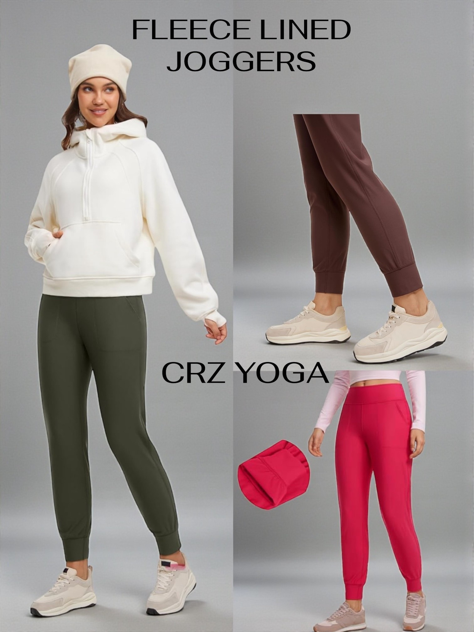 CRZ YOGA does it again with these fleece lined joggers at an amazing price! 

Soft thermal fleece lined, water-resistant, 4-Way stretch, moderate compression
High rise. 27.5'' inseam
Elastic waistband. Side pockets. Tapered leg design
These full-length winter casual joggers keep warm 

#LTKActive #LTKSeasonal #LTKfitnessgoals