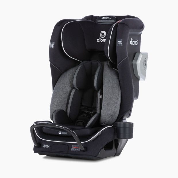 Diono Radian 3QXT Original 3 Across All-in-One Car Seat in Black Jet Size 11.5"" x 17"" x 28.5 | Babylist