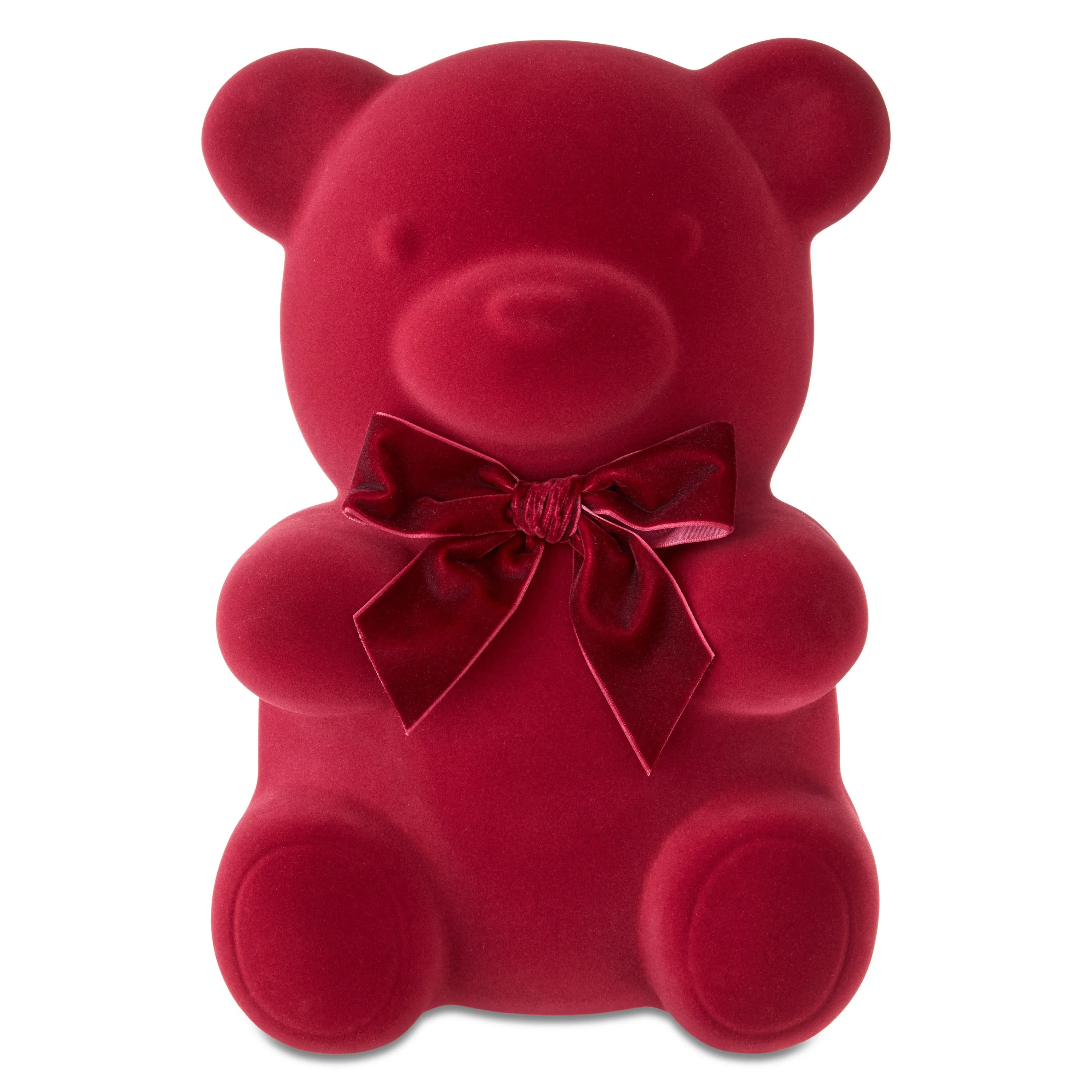 Flocked Bear Tabletop Decoration, Red, 12", Valentine's Day by Way To Celebrate | Walmart (US)