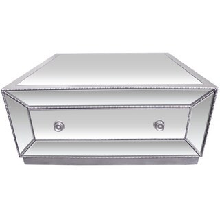 Best Master Furniture Antique Silvertone Mirrored Wood/Glass Coffee Table | Bed Bath & Beyond