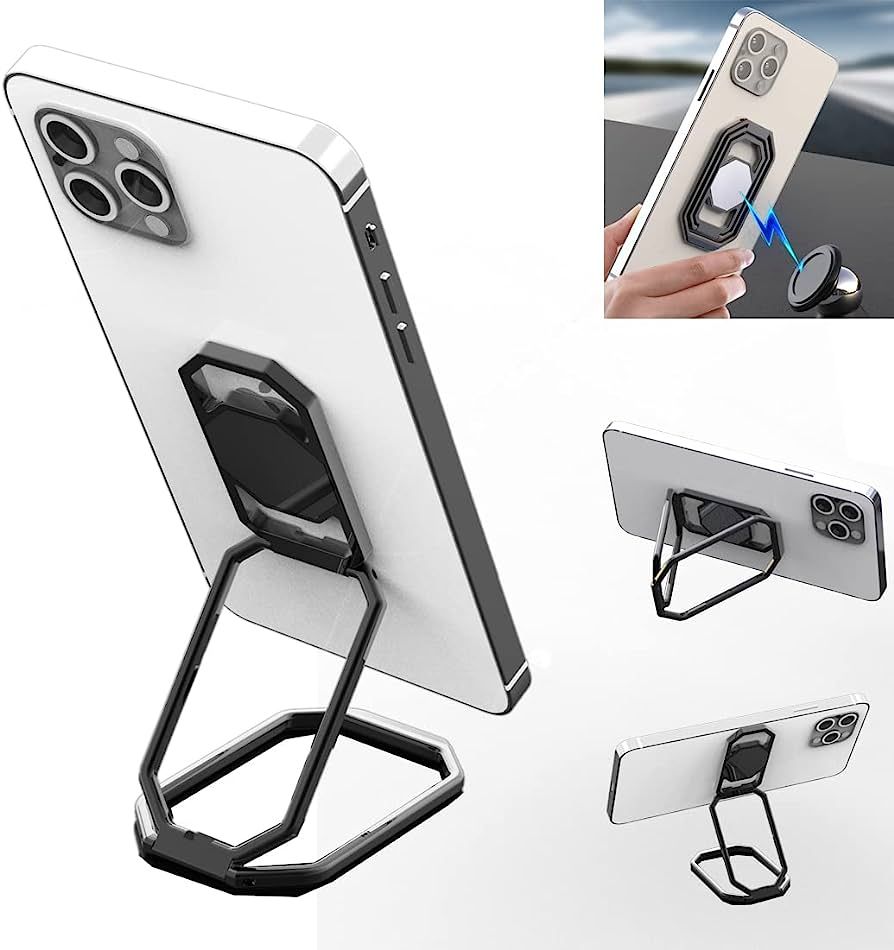 Phone Ring Holder Metal Kickstand 360° Foldable Swivel Cell Phone Finger Grip Stand Compatible w... | Amazon (US)