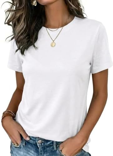 Zeagoo Womens Tshirt Short Sleeve Summer Tops Crewneck Casual Basic Tee Shirts Spring Clothes Tre... | Amazon (US)