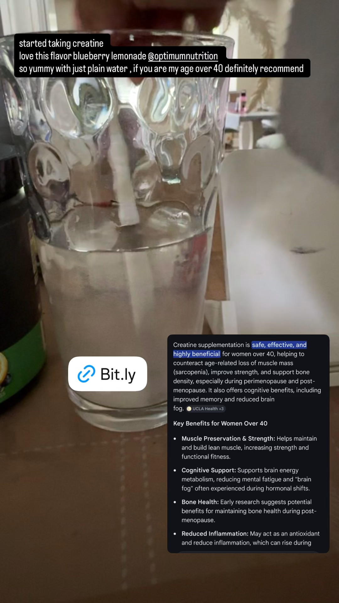 stated drinking creatine love this flavor with just plain water  sometimes add in my strawberry smoothie, I am 44 , felt energized and sleep well past 1 week ( also take magnesium glycinate every night) 