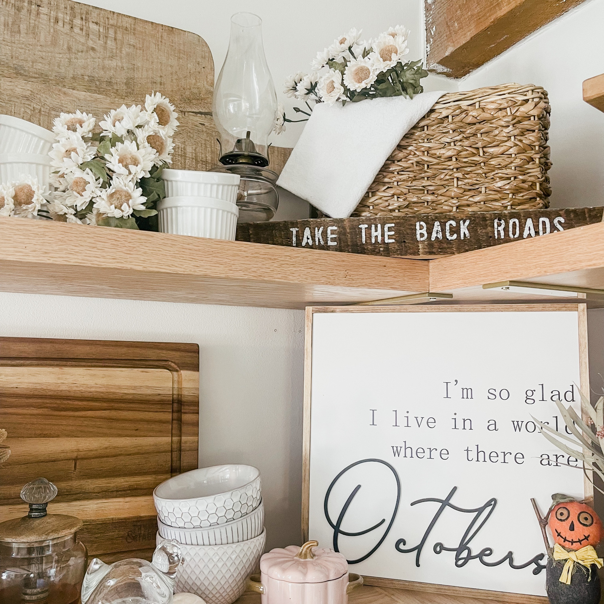 This pretty Octobers sign is the highlight of my kitchen shelves. Such a true quote from one of my favorite books ever. 🤍

#LTKSeasonal #LTKhome