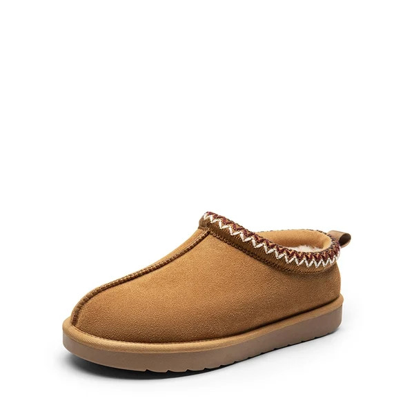 [FuzzyEasy Women's Slip-on] Embroidered Suede Fuzzy Cozy Slippers | Dream Pairs