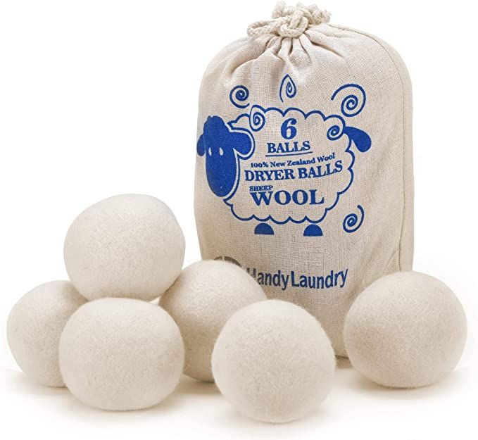 Wool Dryer Balls - Natural Fabric Softener, Reusable, Reduces Clothing Wrinkles and Saves Drying ... | Amazon (US)