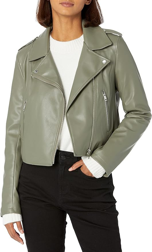 The Drop Women's Heather Faux Leather Moto Jacket | Amazon (US)