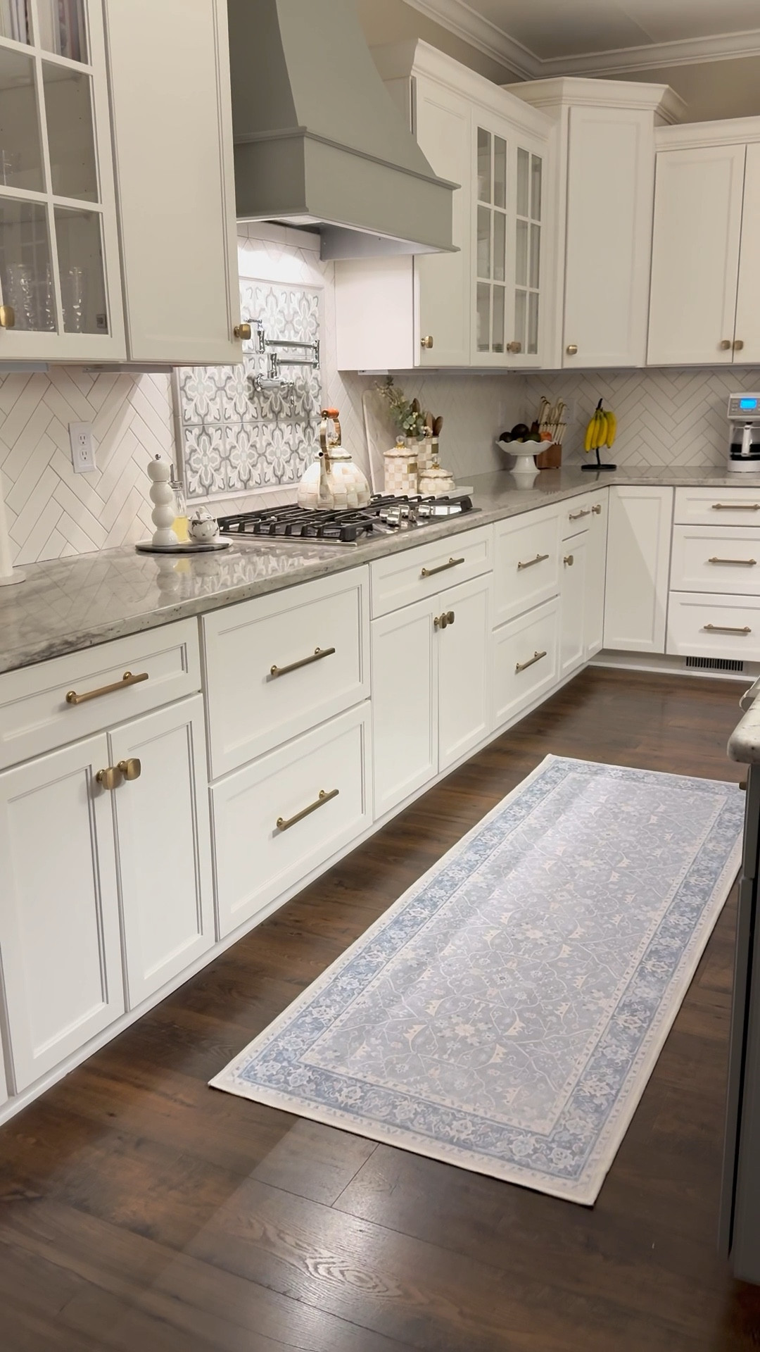 Loving this washable runner rug in our kitchen from Ruggable! Also linking the gorgeous counter top items from the MacKenzie-Childs mocha check collection! 

#LTKHome