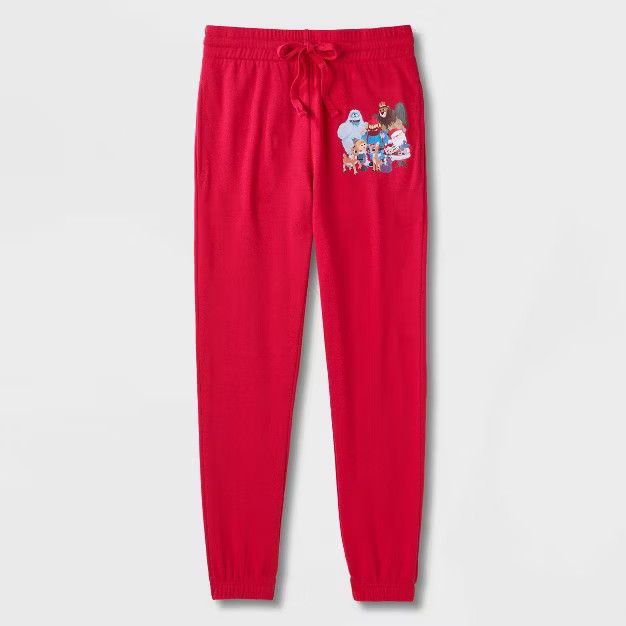 Adult Rudolph Graphic Jogger Pants - Red | Target