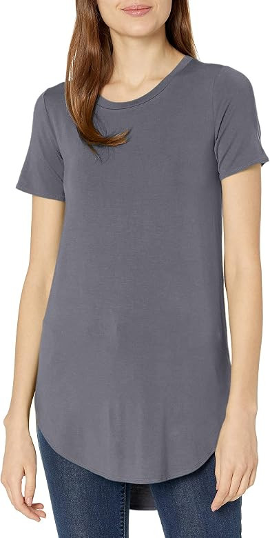 Daily Ritual Women's Jersey Short-Sleeve Open Crewneck Tunic | Amazon (US)