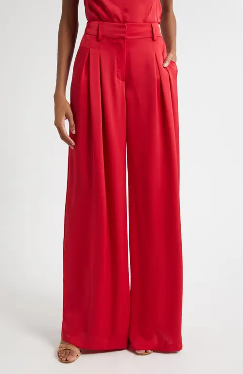 Ramy Brook Oscar Pleated Pants in Scarlet Red at Nordstrom, Size 2 | Nordstrom