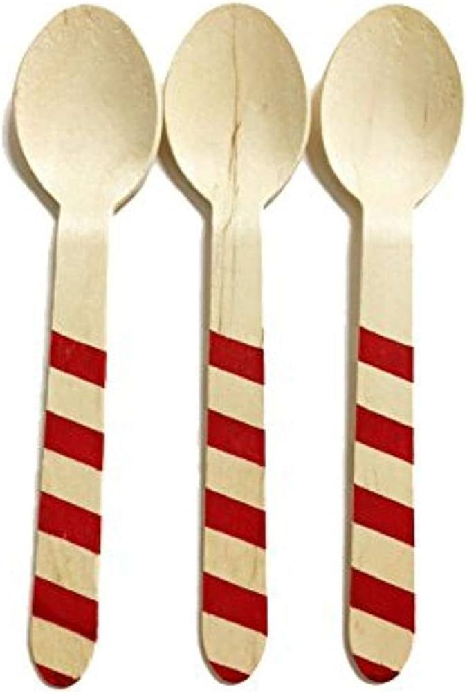 Perfect Stix Striped Spoons 158 36 - Red Printed Wooden Spoons with Red Stripes Pattern, 6" (Pack... | Amazon (US)