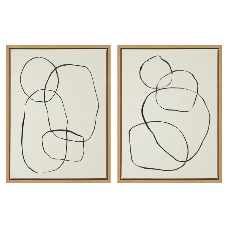 Kate and Laurel Sylvie Modern Circles and Going in Circles Framed Canvas Art Print, 18" x 24", by... | Walmart (US)