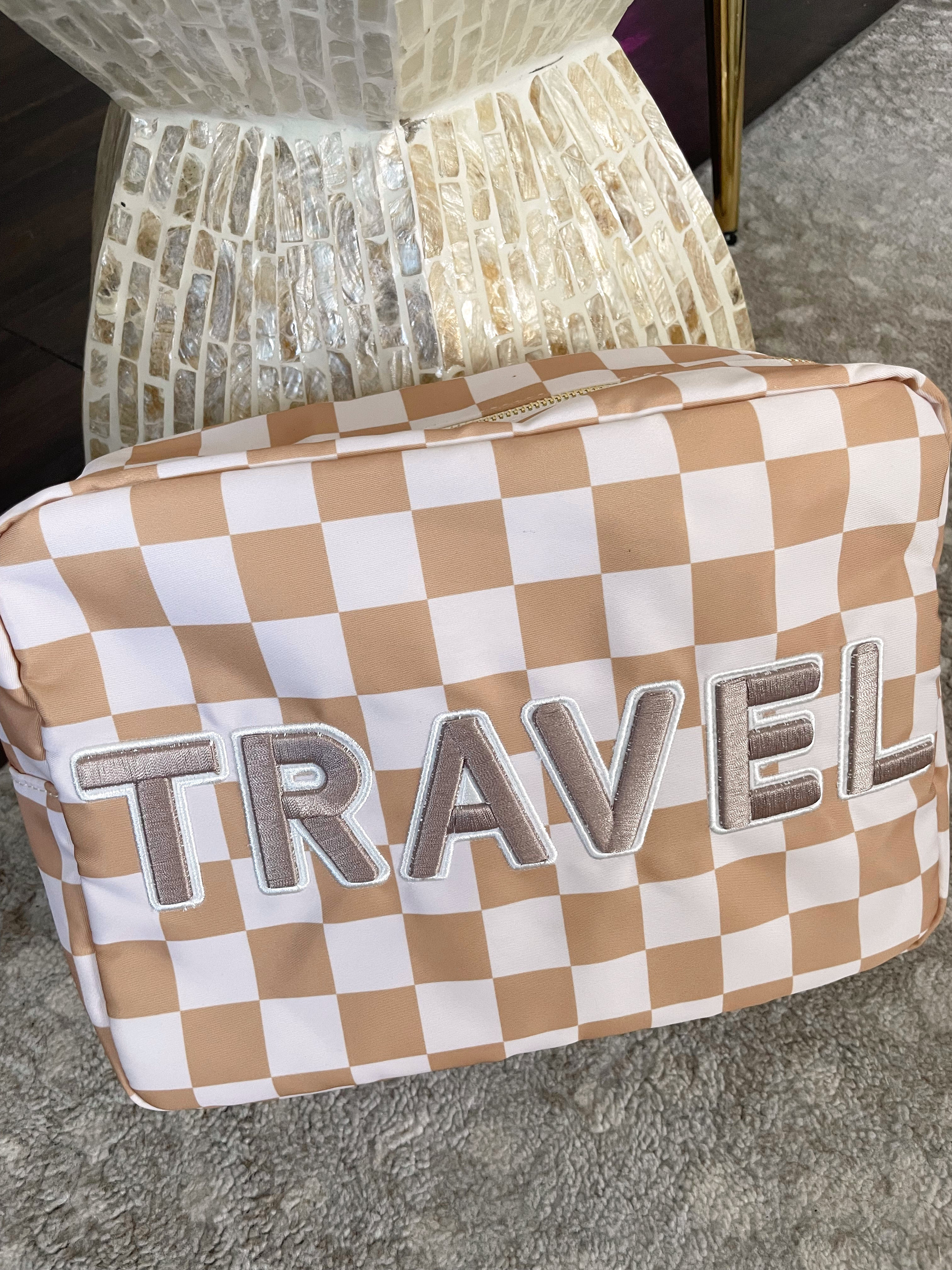 Travel XL - Tan Checkered | KenzKustomz
