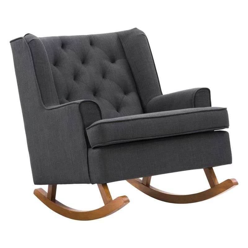 CorLiving Boston Tufted Dark Gray Fabric Rocking Chair - Walmart.com | Walmart (US)