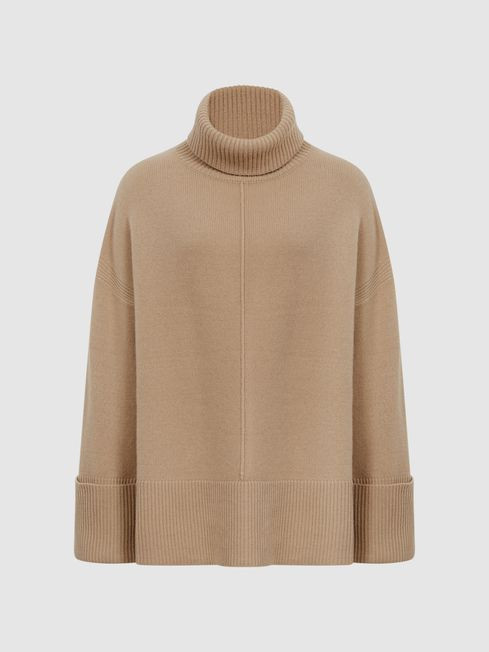Reiss Camel Sarah Cashmere Blend Roll Neck Jumper | Reiss (UK)