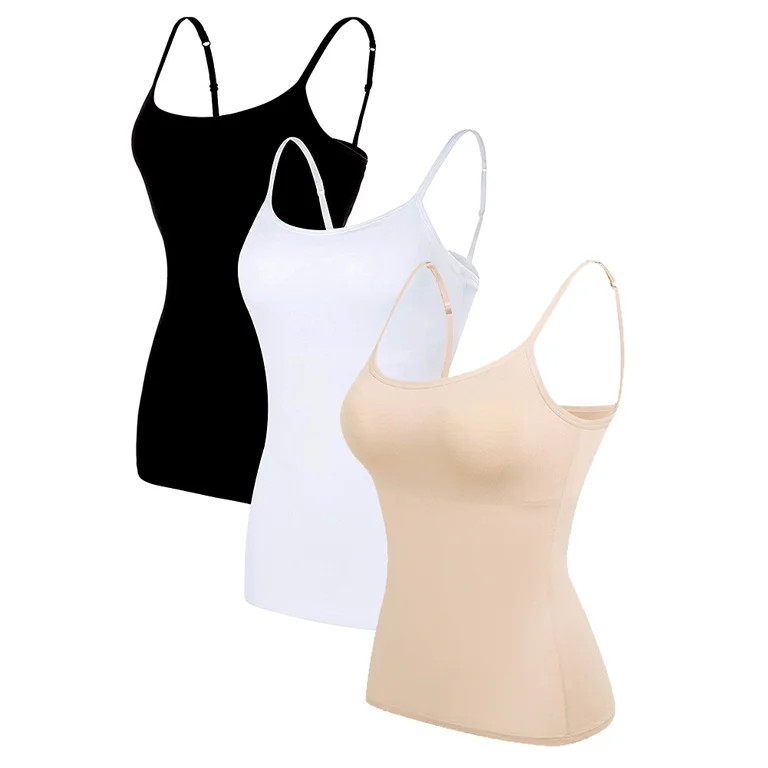 Camisole for women Adjustable Basic Undershirt Spaghetti Strap Tank Top 3 Pack | Walmart (US)