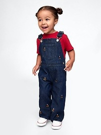 Gap × Disney Baby Mickey Mouse Embroidered Denim Overalls | Gap (US)