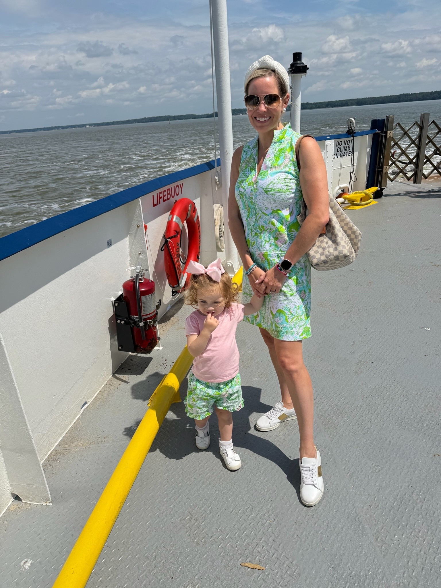 James River Ferry to Berkeley Plantation 🌿⛴️

One of our favorite adventures from our Virginia trip! We took the free ferry across the James River to Jamestown, then made the scenic drive to beautiful Berkeley Plantation. It was such a fun way to explore the area’s history, and Caroline loved every minute of the adventure! 💚

I’m sharing our coordinating outfits that were perfect for a day of sightseeing—lightweight, comfortable, and classic. My sleeveless green print dress paired perfectly with comfy white sneakers, while Caroline’s sweet pink tee, floral shorts, matching bow, and white shoes made the cutest little travel outfit. ✨

Whether you’re planning a family vacation, a historic Virginia road trip, or just looking for comfortable summer outfit inspiration, these pieces are easy to wear from morning sightseeing to afternoon exploring.

Historic Virginia travel, Jamestown ferry, Berkeley Plantation, family travel outfits, matching mommy and me outfits, summer vacation style, comfortable walking shoes, classic resort wear, preppy summer fashion, sightseeing outfit, Lilly Pulitzer style, Virginia day trip, family vacation inspiration. 🌸🌿

#LTKTravel #LTKKids #LTKmomlife