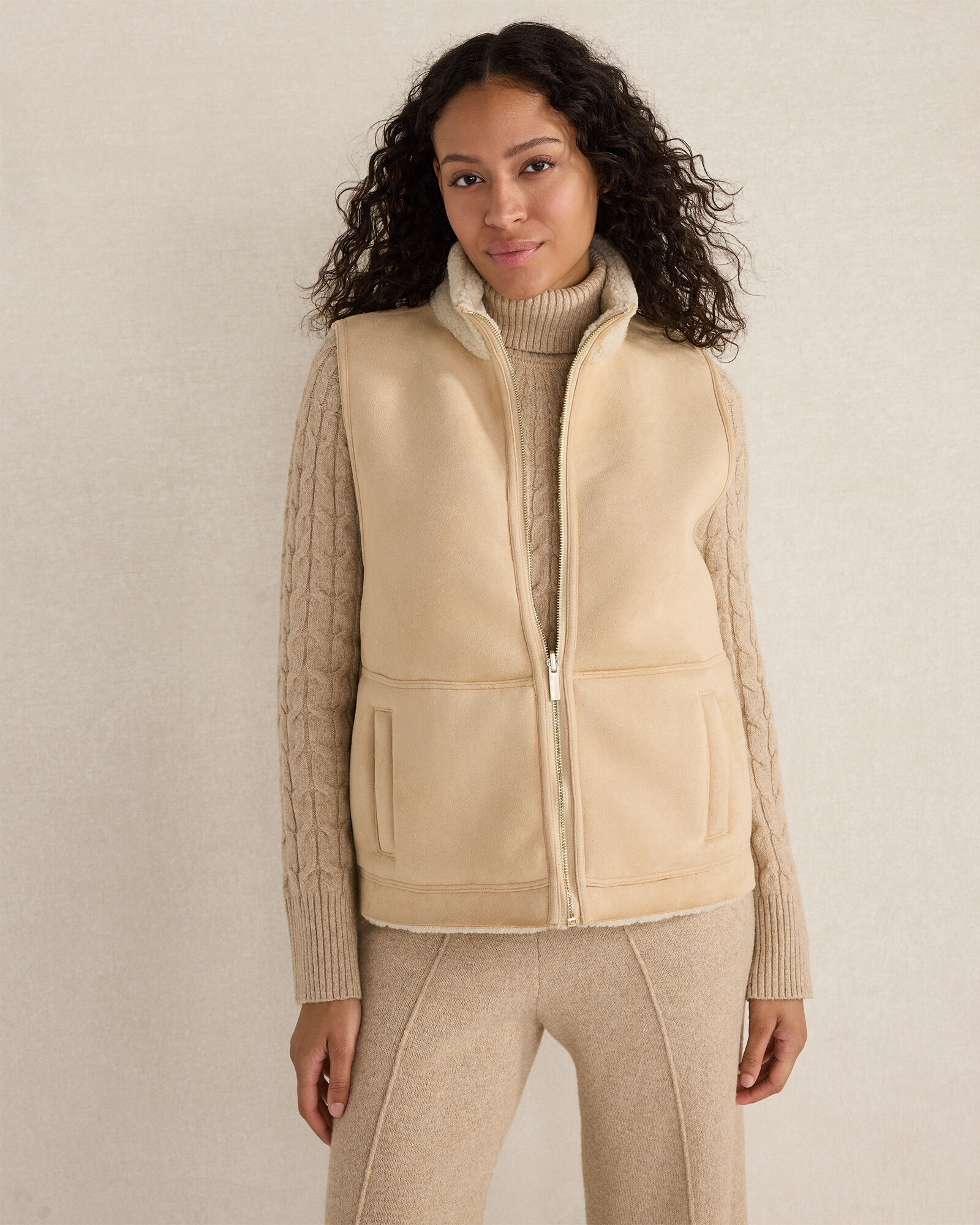 Faux Suede and Sherpa Reversible Vest | Haven Well Within