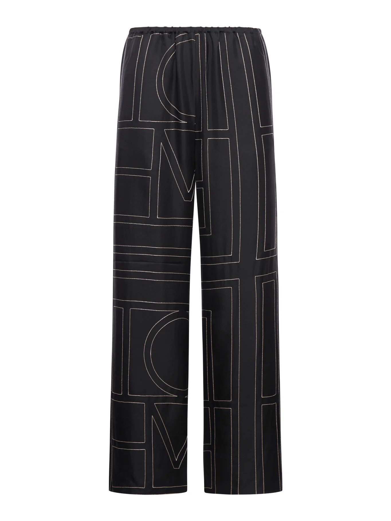 SILK TROUSERS WITH MONOGRAM - Toteme - Woman | Suitnegozi INT