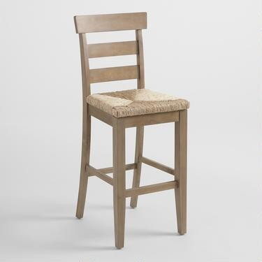 Wood and Seagrass Amelia Barstool | World Market