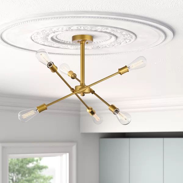 Colebrook Dimmable Sputnik Modern Linear Chandelier | Wayfair North America