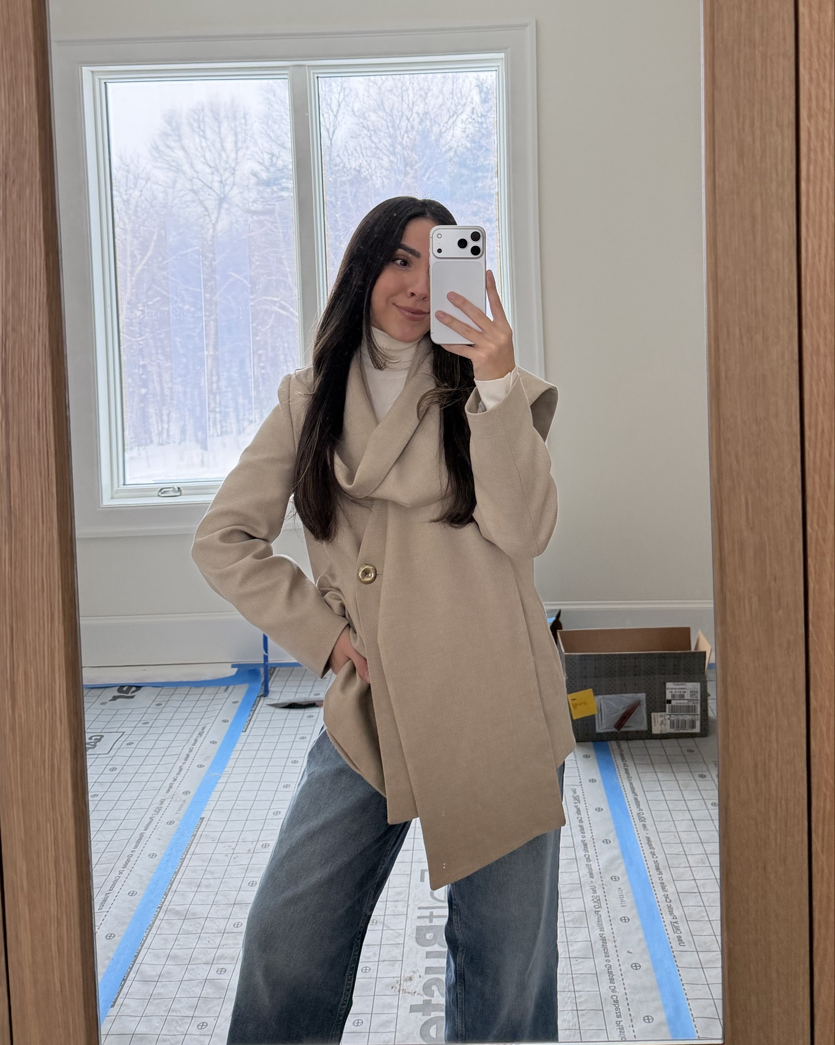 This scarf blazer is so chic! I’m wearing size small. Sise small in turtleneck  Size 26 in jeans. TTS in booties. 

#LTKootd #LTKPetite