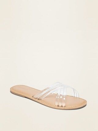 Cross-Strap Jelly Slide Sandals for Women | Old Navy (US)