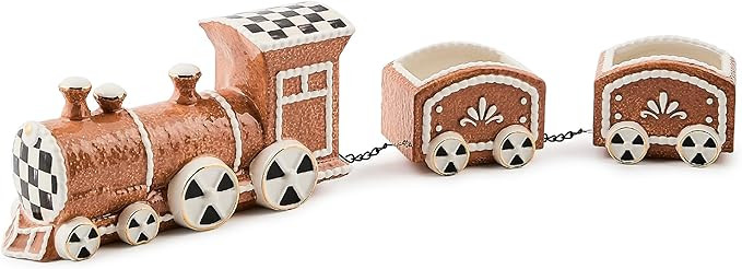 MACKENZIE-CHILDS Ceramic Train, Indoor Holiday and Christmas Decorations, Gingerbread | Amazon (US)