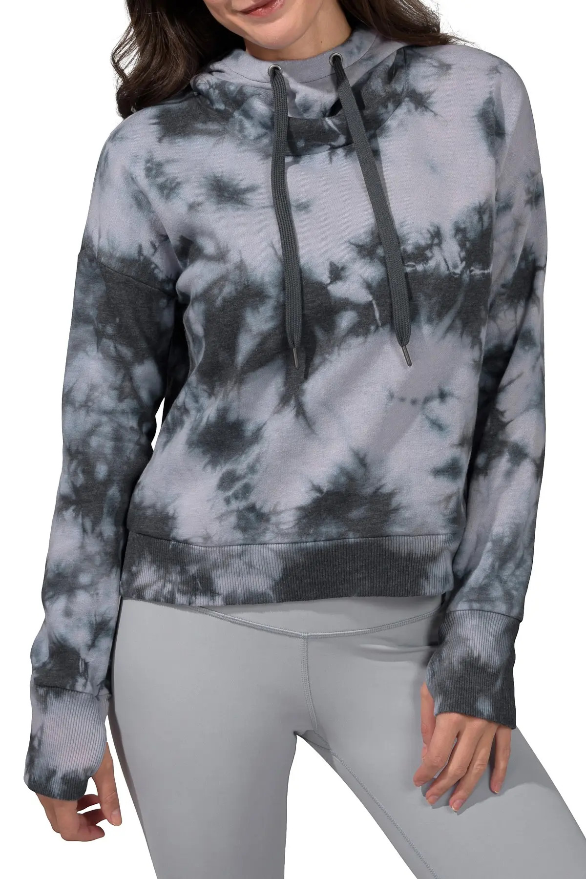 90 Degree By Reflex | Brushed Tie Dye Cropped Hoodie | Nordstrom Rack | Nordstrom Rack