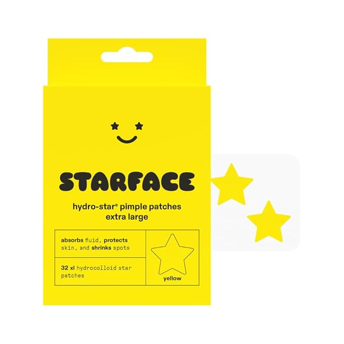 Starface XL Big Star, Large Hydrocolloid Pimple Patches, Absorb Fluid and Reduce Redness, Cute St... | Amazon (US)