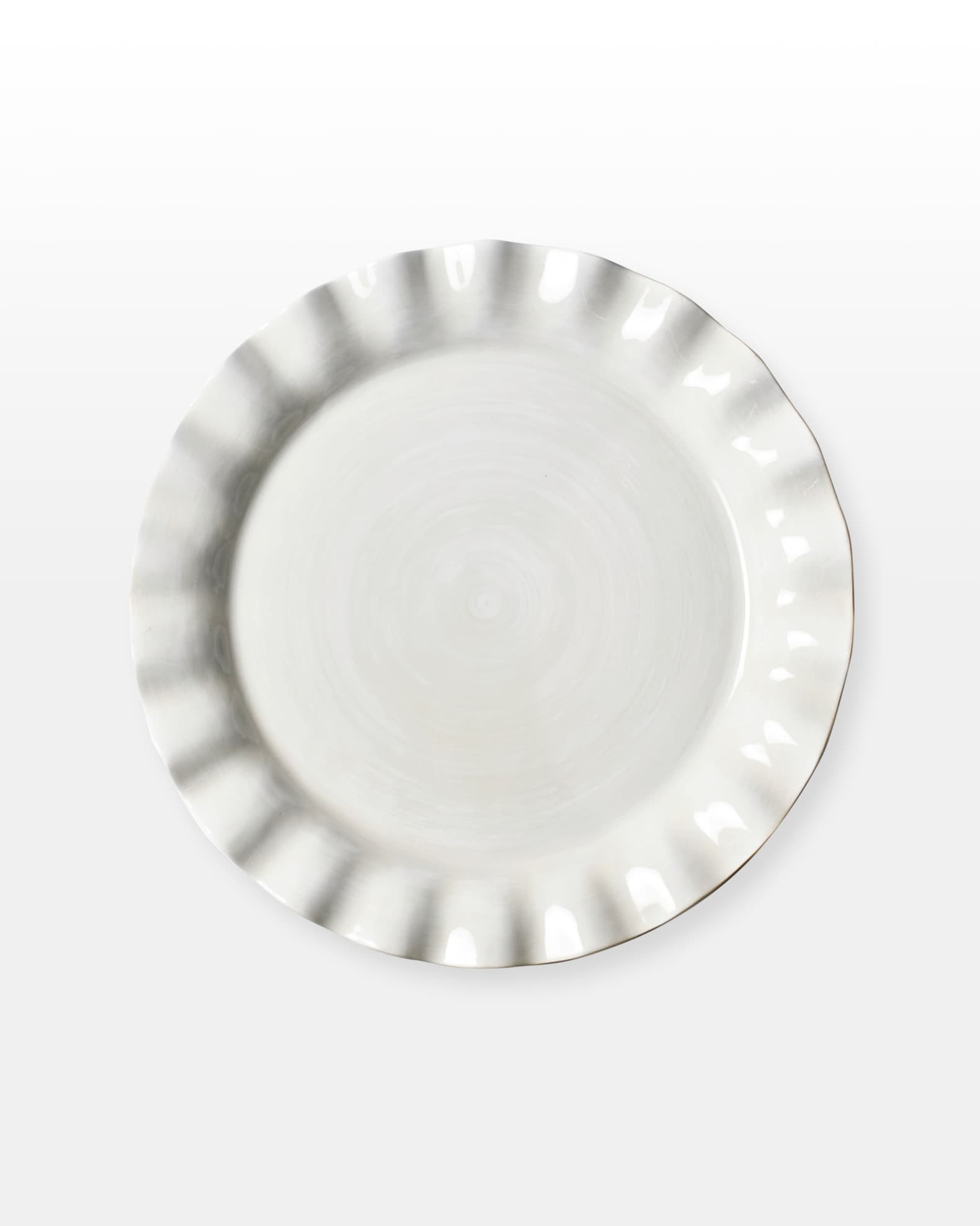 Signature White Ruffle Round Platter | Neiman Marcus