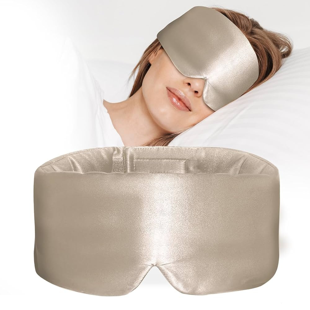 100% Mulberry Silk Sleep Mask, Large Eye Cover for Sleeping, Comfortable and Pressure-Free Sleepi... | Amazon (US)