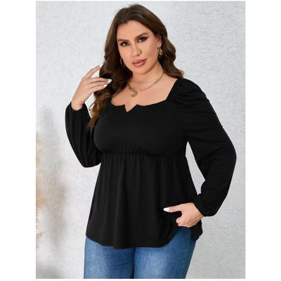 Plus Size Tops Plus Size Shirts Women Blouse Casual Plus Size Black 3XL | Target