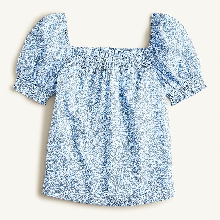 Puff-sleeve organic cotton top in Liberty® Jacqueline's Blossom fabric | J.Crew US