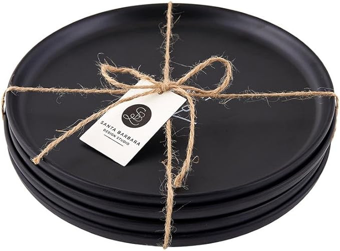 Santa Barbara Design Studio 4-Piece Christmas Appetizer Plate Set Black Melamine Small Plates, 6.... | Amazon (US)