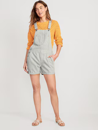 Slouchy Straight Non-Stretch Jean Shortalls for Women -- 3.5-inch inseam | Old Navy (US)