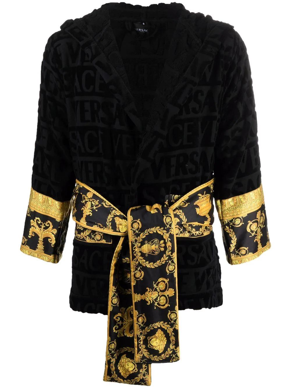 Versace Barocco-print Cotton Robe - Farfetch | Farfetch Global