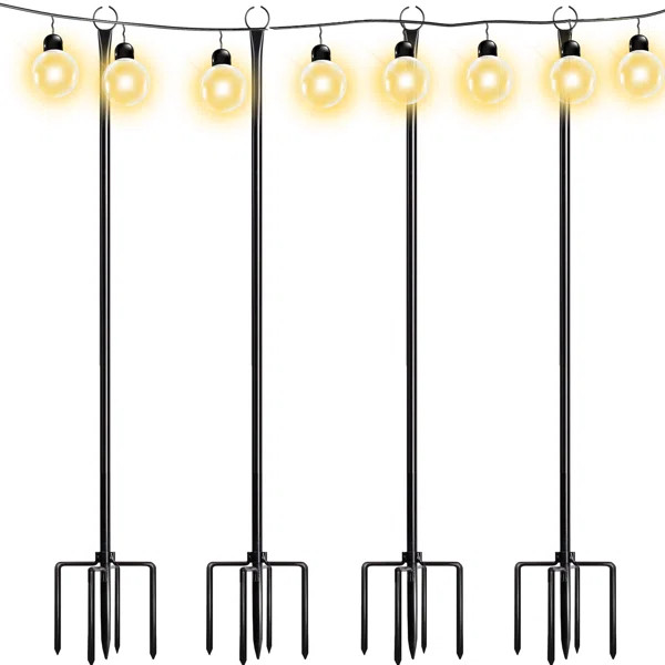9.4 FT Outdoor String Light Poles, String Light Hanger Stand for Outside, Parties, Wedding | Wayfair North America