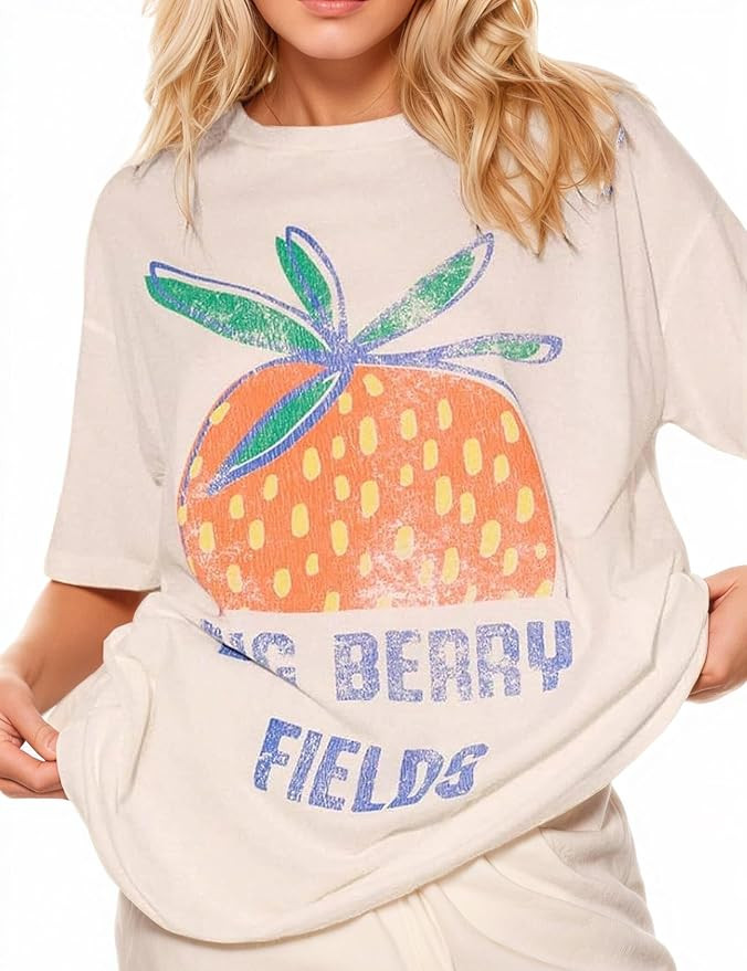 Women's Cottton Oversized Harvest Vintage Floral Graphic Tees Y2K Tops Summer Casual Streetwear T... | Amazon (US)