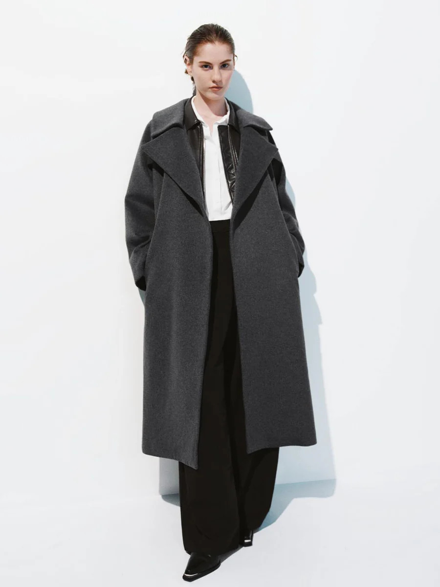 Nipped Waist Oversize Wool Blend Coats | Urban Revivo