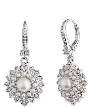 Marchesa Round Pearl Crystal Drop Earrings | Dillard's | Dillard's
