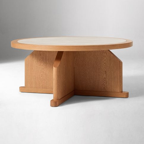 Tarin Travertine Inlay Coffee Table (36"–44") | West Elm (US)